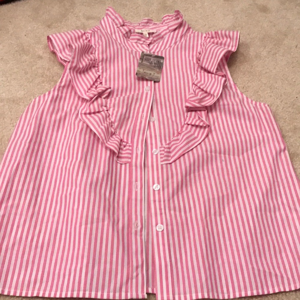 Cute Lollipop pinstripe ruffle top